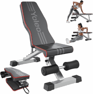 Yoleo Adjustable Weight Bench for Full Body Workout; Foldable Bench Press Bench