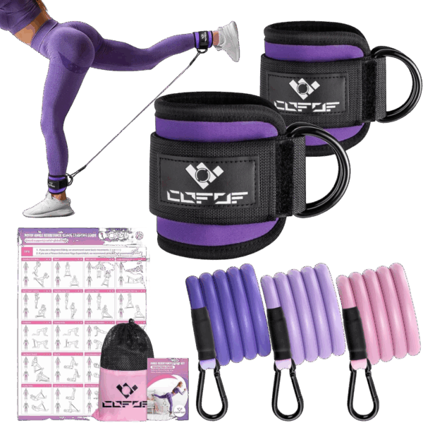 Ankle Resistance Bands With Cuffs for Working Out, Kickbacks, Hip, Leg